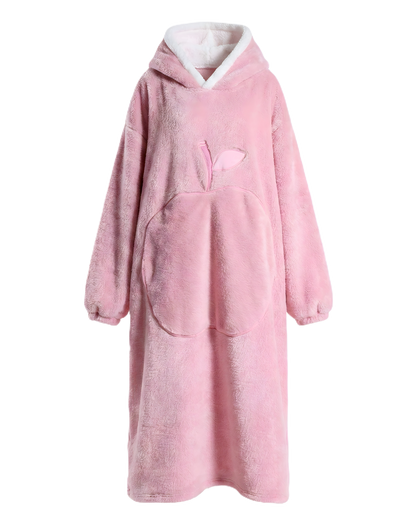Manta polar de invierno con capucha de felpa y microfibra