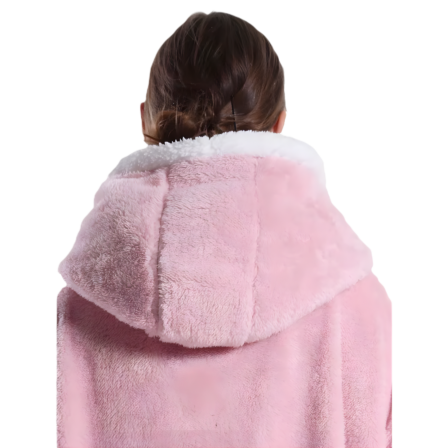 Manta polar de invierno con capucha de felpa y microfibra