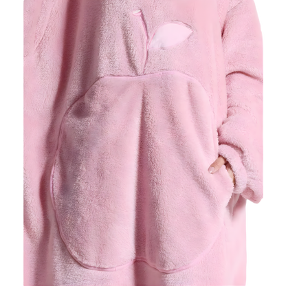 Manta polar de invierno con capucha de felpa y microfibra